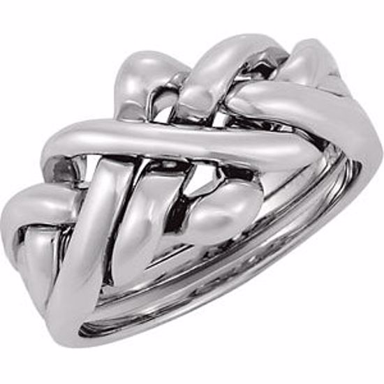 5144:33751:P 14kt White Gents Puzzle Ring