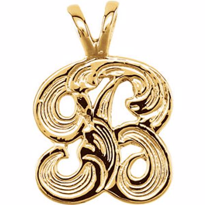 8611:34737:P 10kt Yellow "B" Medium Initial Pendant