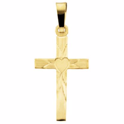 R16154:66931:P Cross with Heart Pendant 