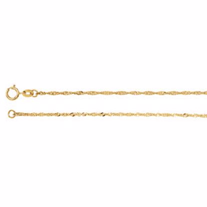 CH69:73064:P 14kt Yellow 1.25mm Solid Singapore 7" Chain