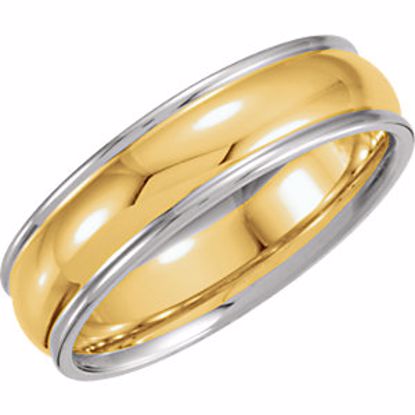 5690:104869:P 18kt Yellow & Platinum 6mm Design Band Size 9