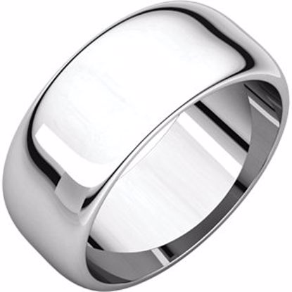 HR12:111414:P Platinum 8mm Half Round Band