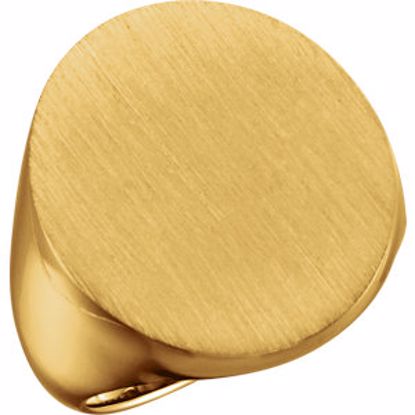 9320:113055:P 18kt Yellow 22x20mm Solid Oval Men's Signet Ring
