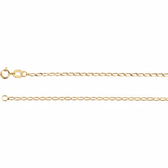 CH124:120473:P 14kt Yellow 1.25mm Solid Curb Chain 7" Chain
