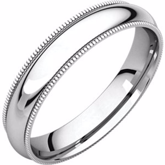 MGR5:122823:P Platinum 4mm Milgrain Comfort Fit Band
