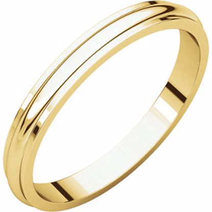 HRE11.5:149544:P 10kt Yellow 2.5mm Half Round Edge Band