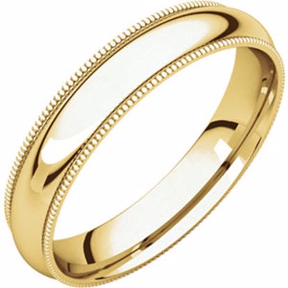 MGR6:141554:P 10kt Yellow 4mm Milgrain Comfort Fit Band