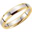 5980:141591:P 14kt Yellow & White 4mm Comfort-Fit Beveled Edge Band Size 6.5