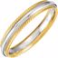 5991:141577:P 14kt White & Yellow 4mm Comfort-Fit Rope Edge Band Size 7