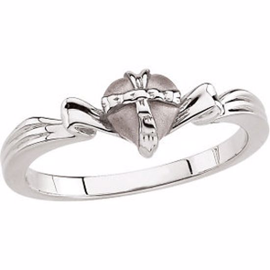 R16608:142916:P 14kt White The Gift Wrapped Heart® Ring Size 8