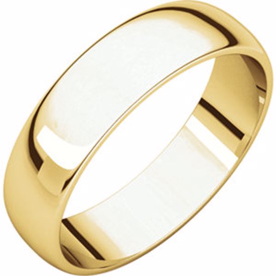 HRL15:142933:P 10kt Yellow 5mm Half Round Light Band