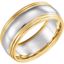 5968:142088:P 14kt White & Yellow 8mm Design Band Size  9.5