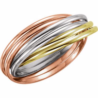 5727:143914:P 14kt Yellow, White & Rose Six-Band Rolling Ring Size 7.5