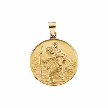 R16940:129577:P 18kt Yellow 24.5mm St. Christopher Medal