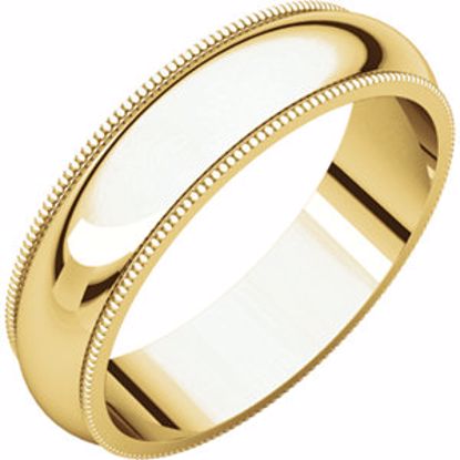 MGR13.5:165000:P 10kt Yellow 5mm Milgrain Comfort Fit Band
