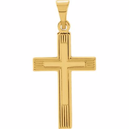 R16155:165093:P 14kt Yellow 17x11mm Cross Pendant