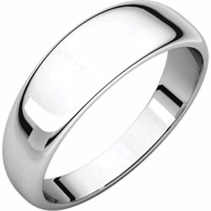 HRT12:146173:P 14kt White 6mm Half Round Tapered Band