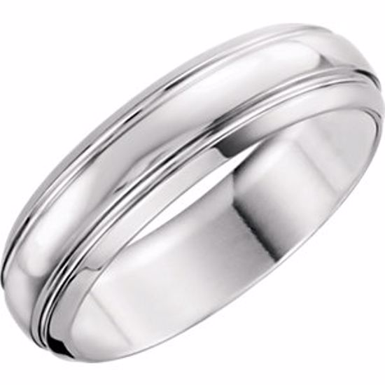 50102:193598:P Platinum 6mm Grooved Band Size 8