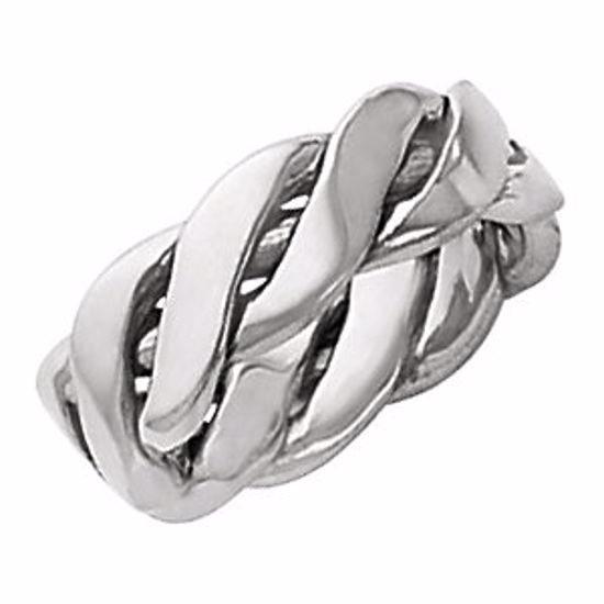 50051:217038:P Platinum 6.5mm Hand Woven Band Size 5 
