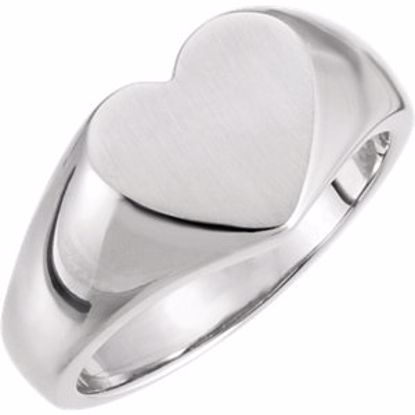 5623:226734:P Platinum Heart Signet Ring