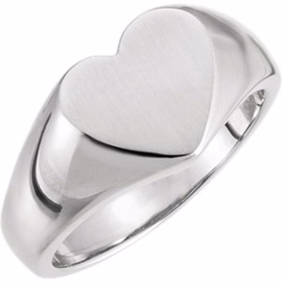 5623:226734:P Platinum Heart Signet Ring