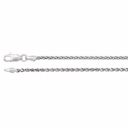 CH521:242121:P 14kt White 2mm Diamond Cut Wheat 7" Chain
