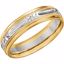 5715:222942:P 18kt Yellow Rhodium Plated 6mm Comfort-Fit Patterned Band Size 9.5