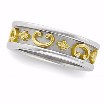 50230:252642:P 14kt White/14kt Yellow Etruscan-Inspired Band