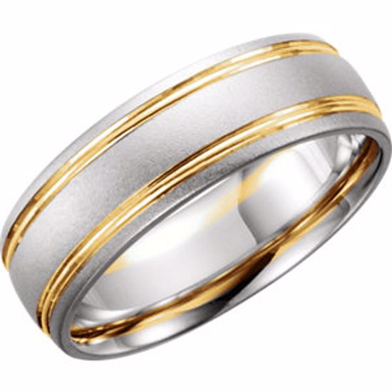 50240:254543:P 14kt White & Yellow 7mm Band Size 5
