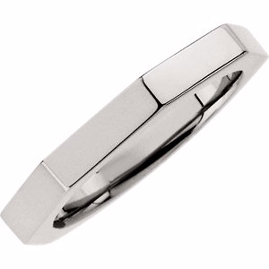 120421:255455:P 14kt White 3.75mm Octagon Band Size Size 10