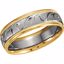 50315:266763:P 14kt White & Yellow  6.75mm Design Band Size 5