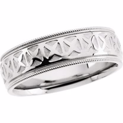 50470:287445:P 14kt White 7.25mm Design Band Size 11 