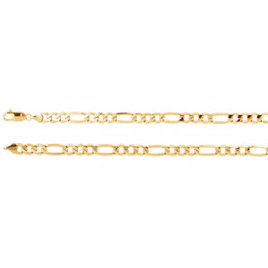 CH632:287909:P 10kt Yellow 7mm Figaro 7" Chain
