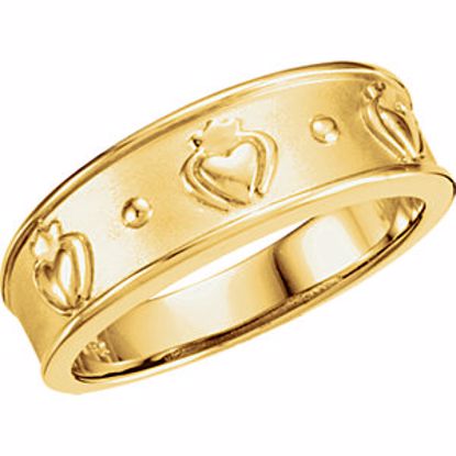 50297:283647:P 14kt Yellow 8.25mm Men's Claddagh Band