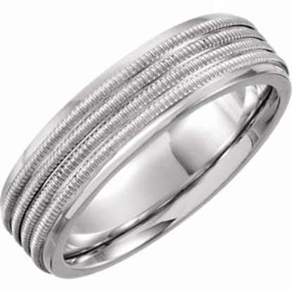 50471:287473:P 14kt White 6mm Design Band Size 11