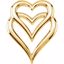 82989:304124:P 18kt Yellow Double Heart Pendant Slide