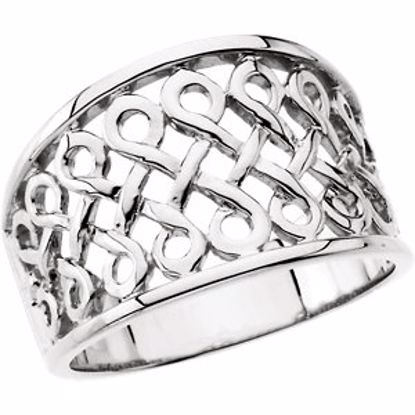 5178:6331:P 14kt White Infinity-Inspired Woven Design Band