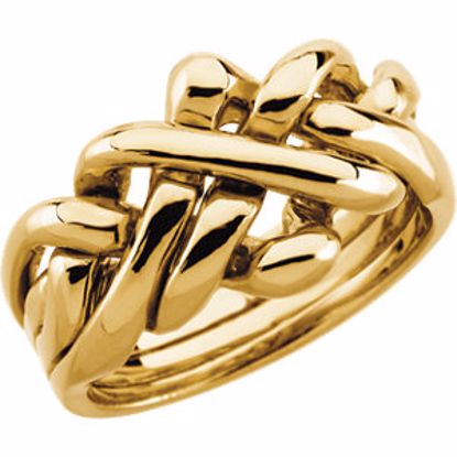 5144:6233:P 10kt Yellow Ladies Puzzle Ring Size 6.75