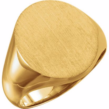9320:10661:P 14kt Yellow 18x16mm Solid Oval Men's Signet Ring