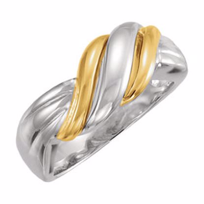 5539:38220:P 14kt Yellow & White Two-Tone 10mm Fashion Ring
