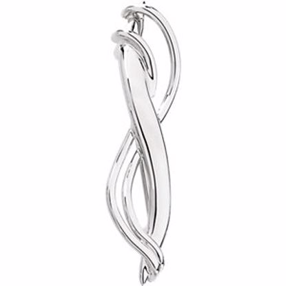 8481:32160:P 14kt White 9x34mm Freeform Brooch