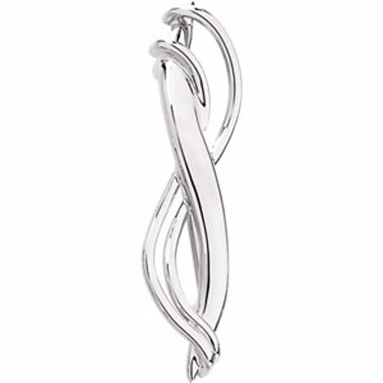8481:32160:P 14kt White 9x34mm Freeform Brooch