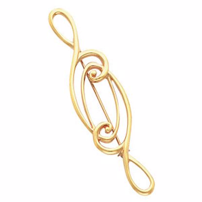 8530:34373:P 14kt Yellow 75x19mm Brooch