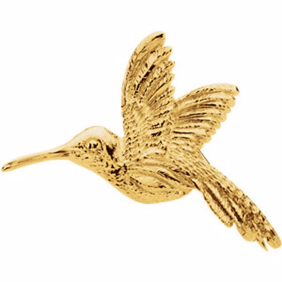8554:34083:P 10kt Yellow 27x25mm Hummingbird Brooch