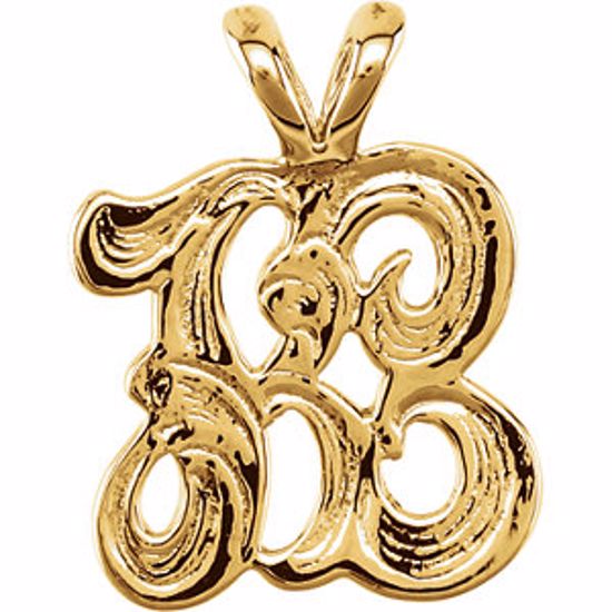 8611:34729:P 10kt Yellow "K" Medium Initial Pendant