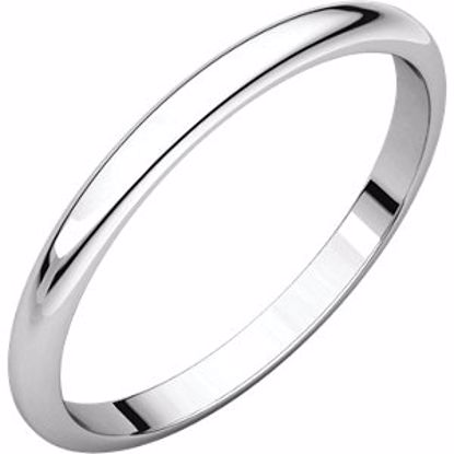 HR8:60197:P Platinum 2mm Half Round Band