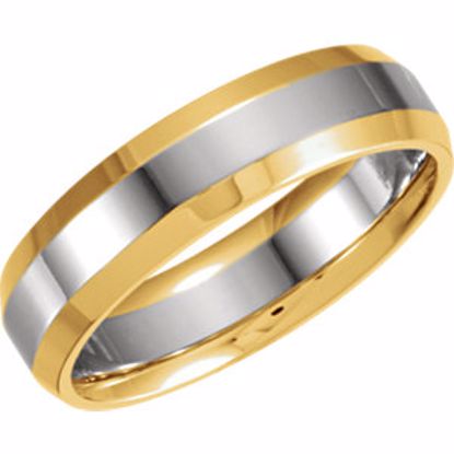 5722:105508:P 14kt White & Yellow  6mm Comfort-Fit Band Size 10