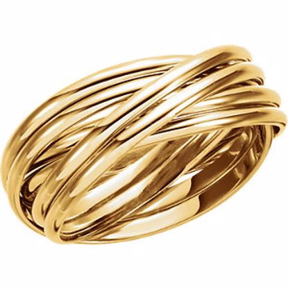5726:105537:P 14kt Yellow 6-Band Rolling Ring Size 5