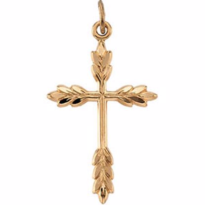 R16270:105091:P Yellow Gold Filled 26x18mm Fancy Cross Pendant