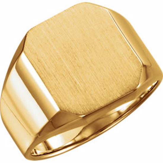 9599:113021:P 14kt Yellow 16x14mm Octagon Men's Signet Ring